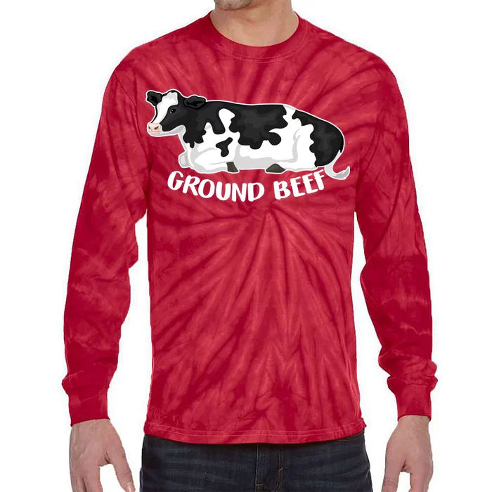 Ground Beef Funny Cow Tie-Dye Long Sleeve Shirt