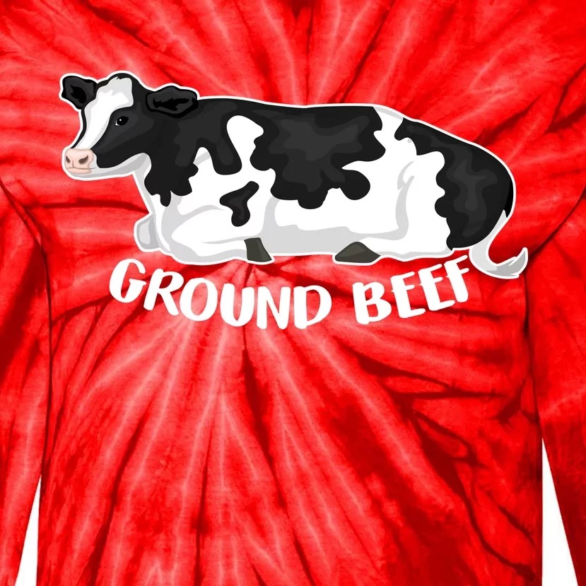 Ground Beef Funny Cow Tie-Dye Long Sleeve Shirt