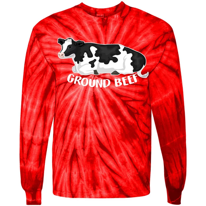 Ground Beef Funny Cow Tie-Dye Long Sleeve Shirt