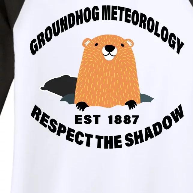 Groundhog Meteorology Respect The Shadow Women's Tri-Blend 3/4-Sleeve Raglan Shirt