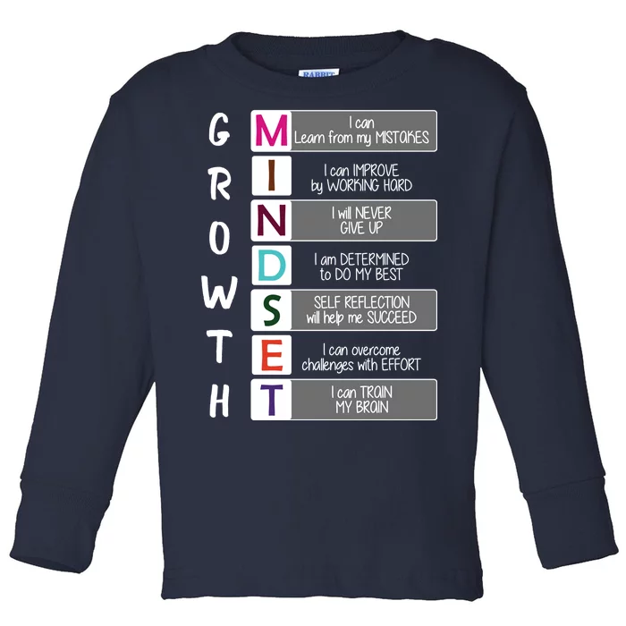 Growth Mindset Toddler Long Sleeve Shirt