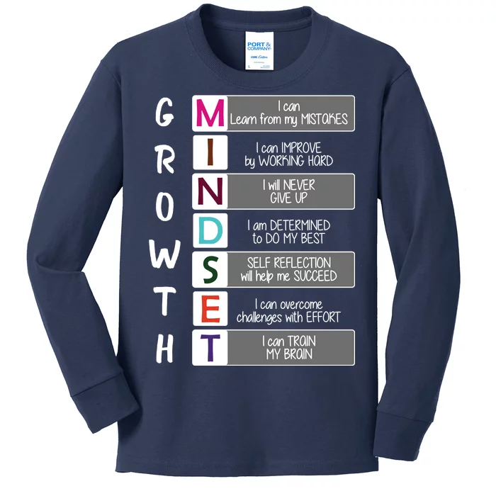 Growth Mindset Kids Long Sleeve Shirt