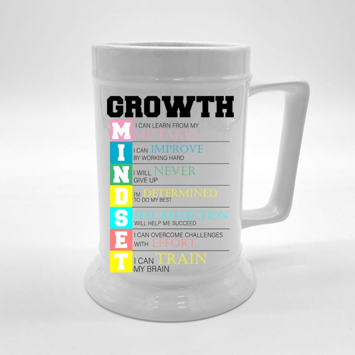 Growth New Mindset And Resolution Front & Back Beer Stein