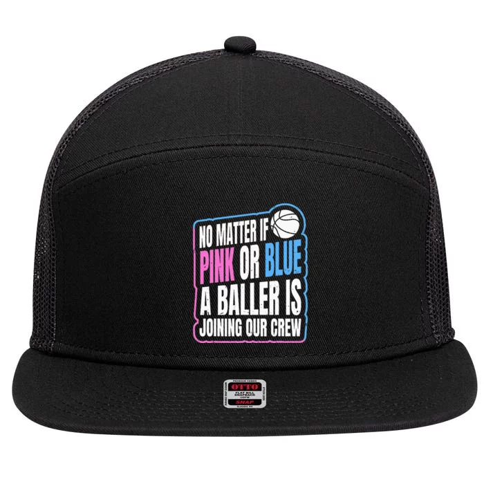 Gender Reveal Party Quote For A Basketball Player 7 Panel Mesh Trucker Snapback Hat