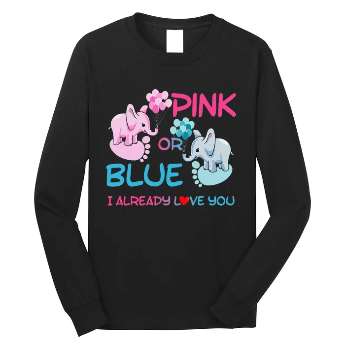 Gender Reveal Pink Or Blue Boy Or Girl Party Supplies Family Long Sleeve Shirt