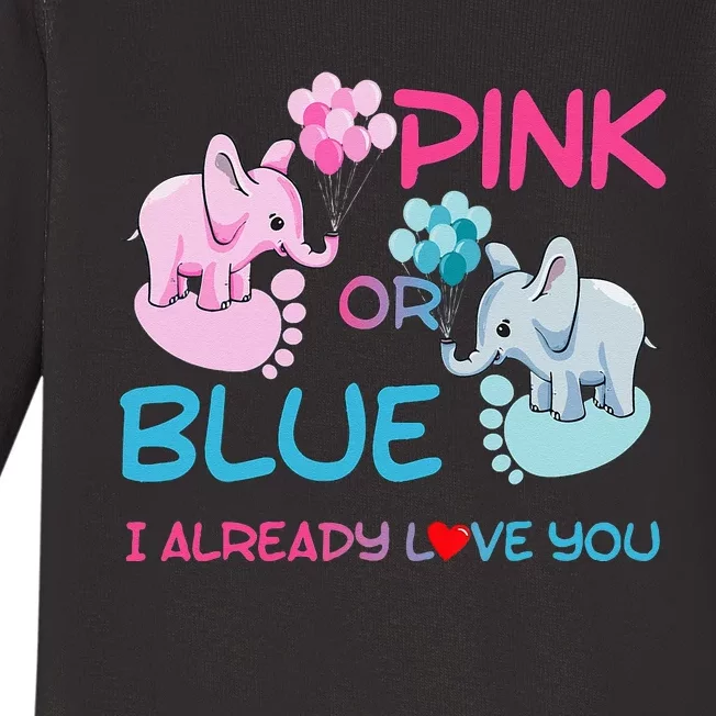 Gender Reveal Pink Or Blue Boy Or Girl Party Supplies Family Baby Long Sleeve Bodysuit