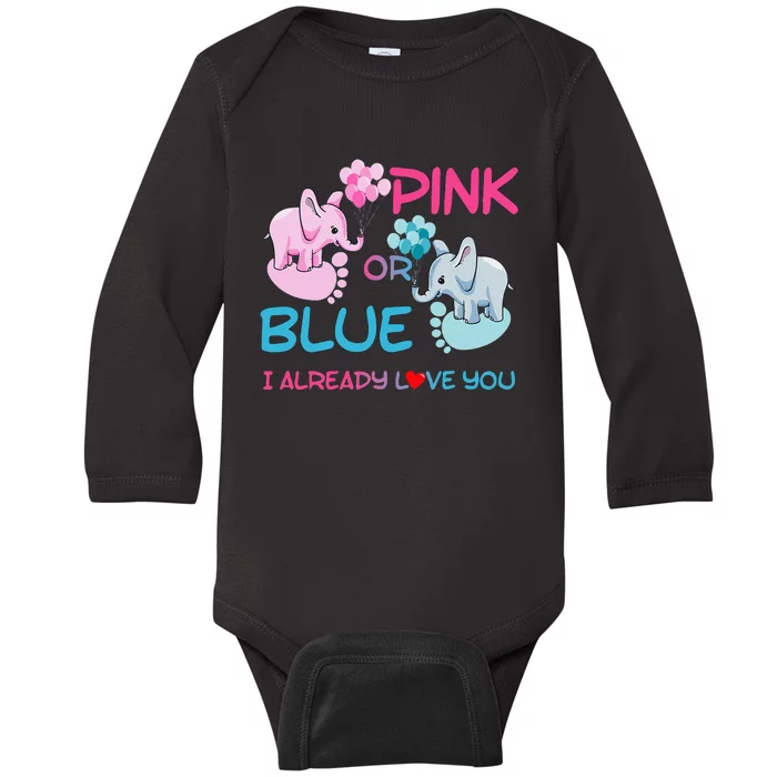 Gender Reveal Pink Or Blue Boy Or Girl Party Supplies Family Baby Long Sleeve Bodysuit