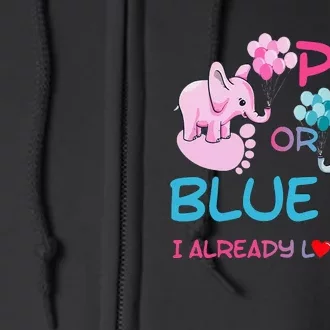 Gender Reveal Pink Or Blue Boy Or Girl Party Supplies Family Full Zip Hoodie