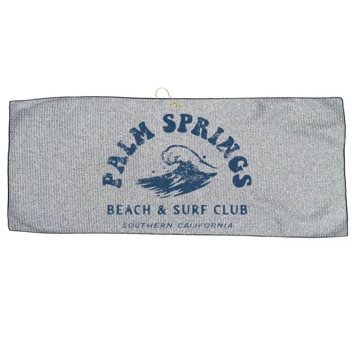 Groovy Retro Palm Springs Beach Surf Club Summer Vacations Large Microfiber Waffle Golf Towel