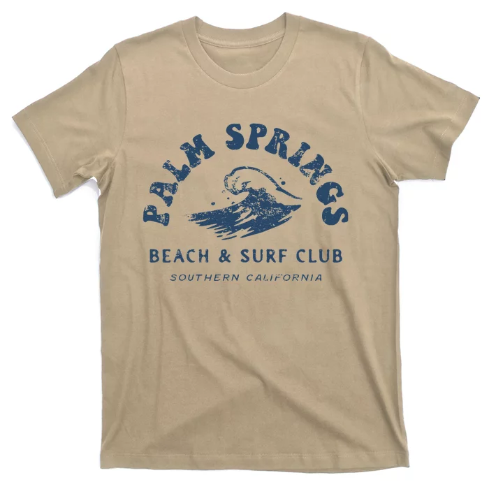 Groovy Retro Palm Springs Beach Surf Club Summer Vacations T-Shirt