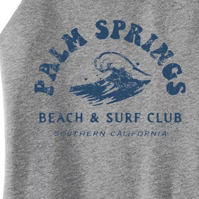 Groovy Retro Palm Springs Beach Surf Club Summer Vacations Women’s Perfect Tri Rocker Tank