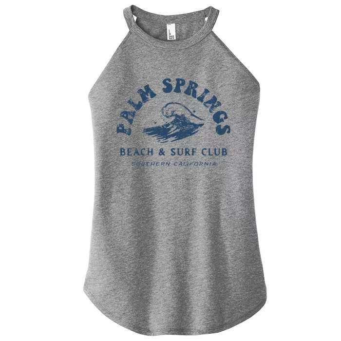 Groovy Retro Palm Springs Beach Surf Club Summer Vacations Women’s Perfect Tri Rocker Tank