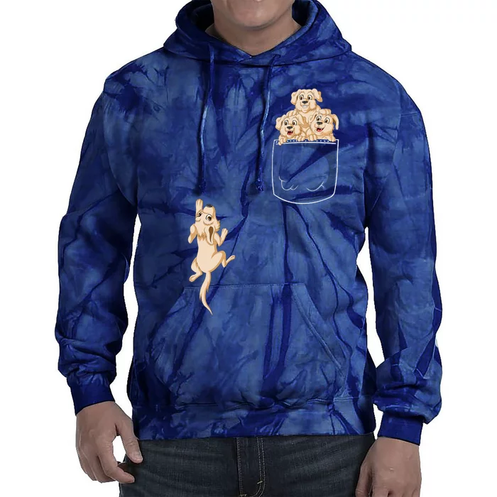 Golden Retriver Pocket Tie Dye Hoodie