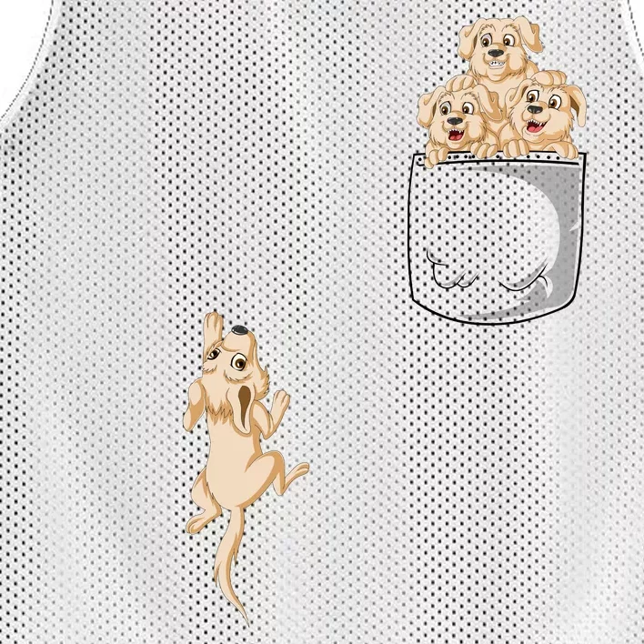 Golden Retriver Pocket Mesh Reversible Basketball Jersey Tank