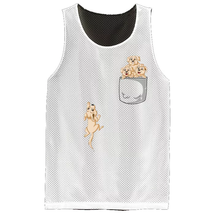 Golden Retriver Pocket Mesh Reversible Basketball Jersey Tank