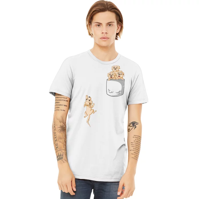 Golden Retriver Pocket Premium T-Shirt