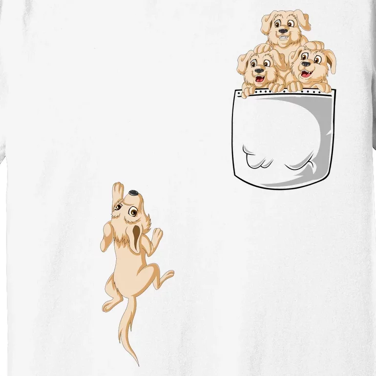 Golden Retriver Pocket Premium T-Shirt