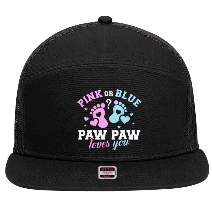 Gender reveal paw paw 7 Panel Mesh Trucker Snapback Hat