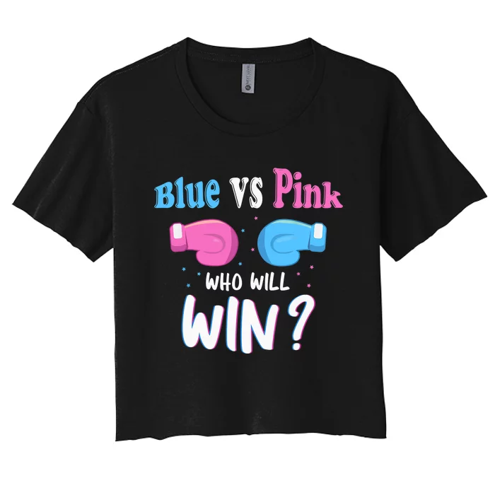 Gender Reveal Party Gifts, Blue Vs Pink Who Will Win? Women's Crop Top Tee