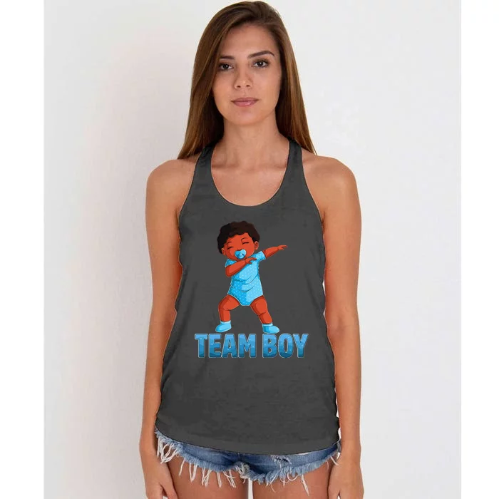 Gender Reveal Party Team Baby Announcement Women's Knotted Racerback Tank