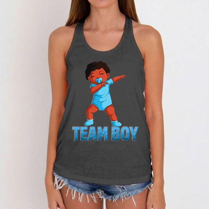 Gender Reveal Party Team Baby Announcement Women's Knotted Racerback Tank