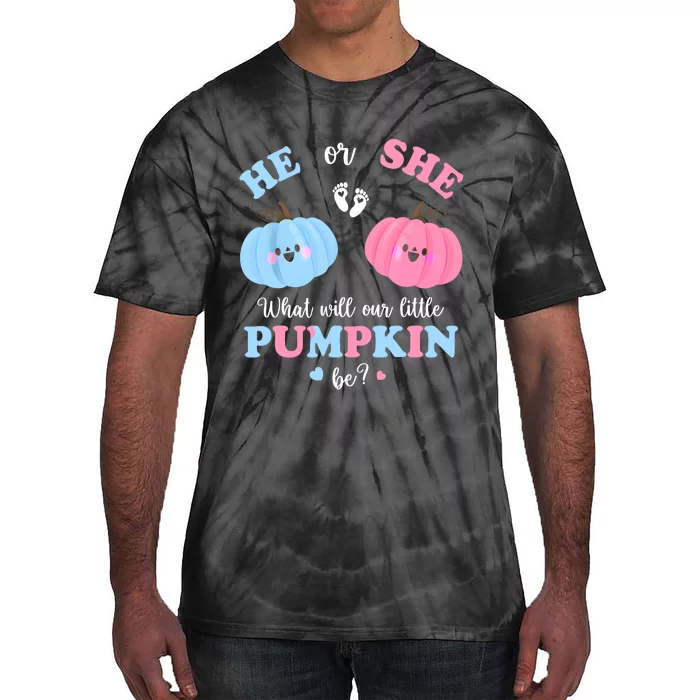 Gender Reveal Party Cute Pumpkin Baby Shower Mom And Dad Tie-Dye T-Shirt