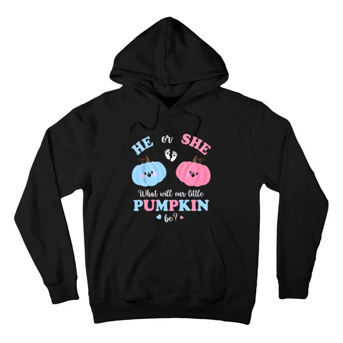 Gender Reveal Party Cute Pumpkin Baby Shower Mom And Dad Tall Hoodie