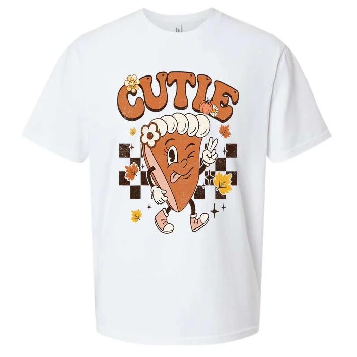 Groovy Retro Pumpkin Pie Cutie Thanksgiving Pie Dinner Sueded Cloud Jersey T-Shirt