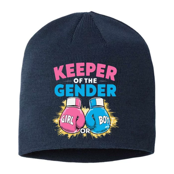 Gender Reveal Party Boxing Gloves Keeper Of Gender 8 1/2in Sustainable Knit Beanie