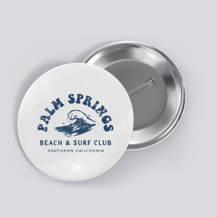 Groovy Retro Palm Springs Beach Surf Club Summer Button