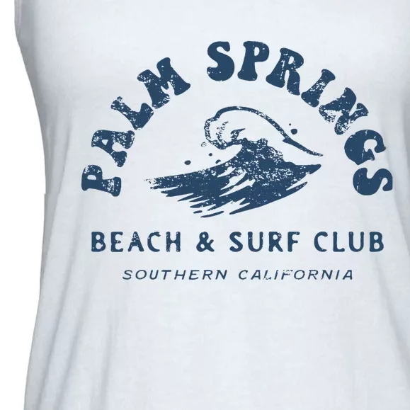 Groovy Retro Palm Springs Beach Surf Club Summer Ladies Essential Flowy Tank