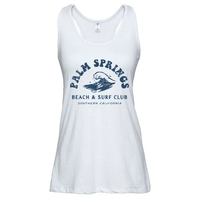 Groovy Retro Palm Springs Beach Surf Club Summer Ladies Essential Flowy Tank