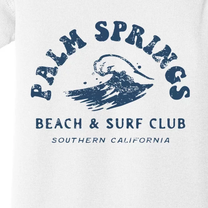 Groovy Retro Palm Springs Beach Surf Club Summer Baby Bodysuit