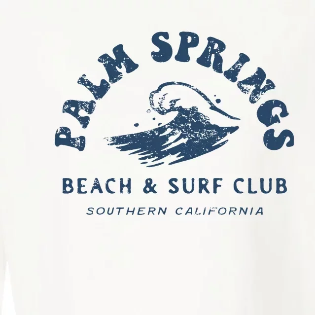 Groovy Retro Palm Springs Beach Surf Club Summer Cropped Pullover Crew