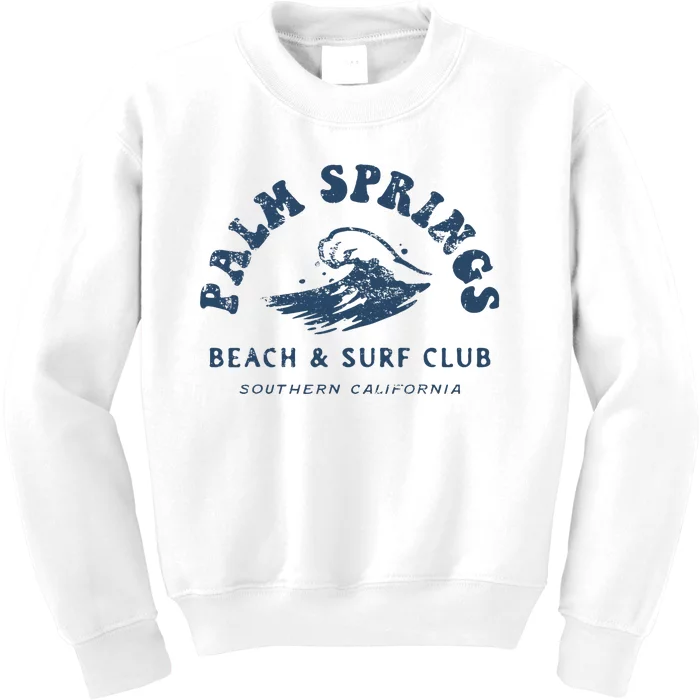 Groovy Retro Palm Springs Beach Surf Club Summer Kids Sweatshirt