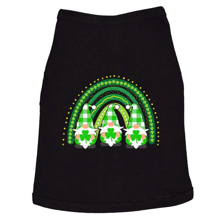 Green Rainbow Plaid Gnomies Happy St Patricks Day Family Doggie Tank