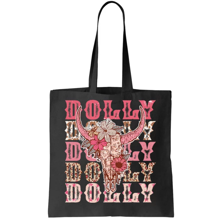 Girl Retro Personalized Dolly Cow First Name Tote Bag