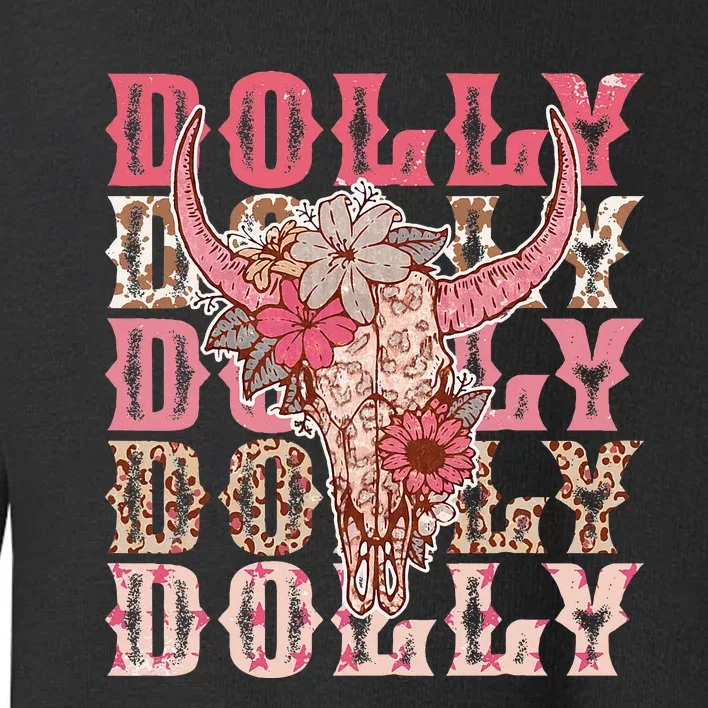 Girl Retro Personalized Dolly Cow First Name Toddler Sweatshirt