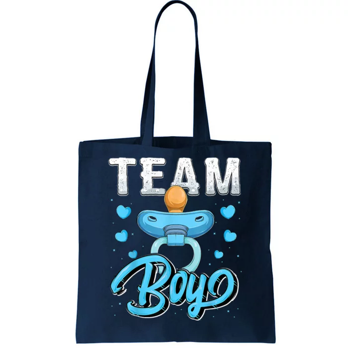 Gender Reveal Party Team Boy Baby Shower Matching Family Set Tote Bag