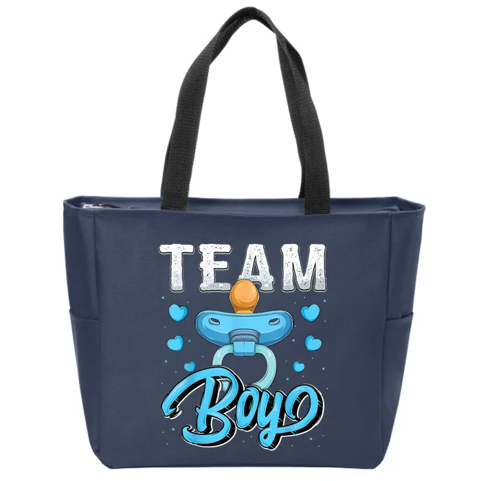 Gender Reveal Party Team Boy Baby Shower Matching Family Set Zip Tote Bag