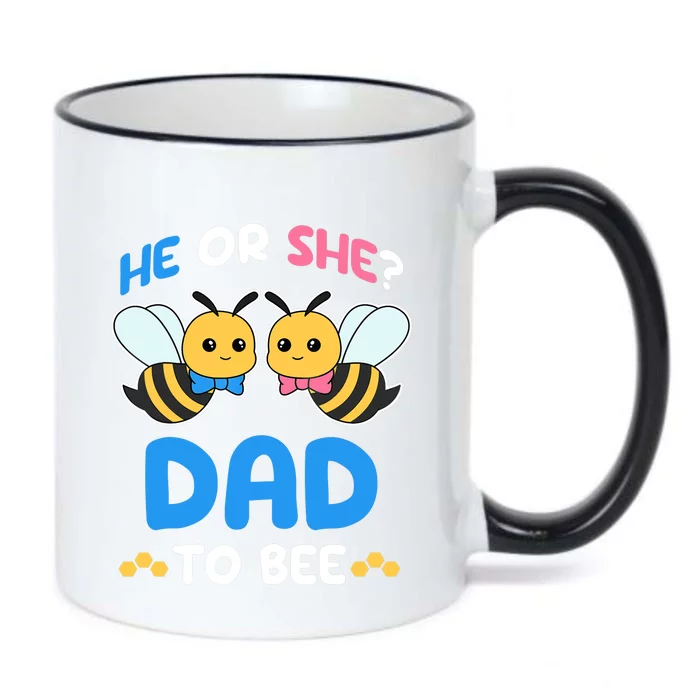 Gender Reveal Party He Or She Dad To Bee Expecting Fathers Black Color Changing Mug