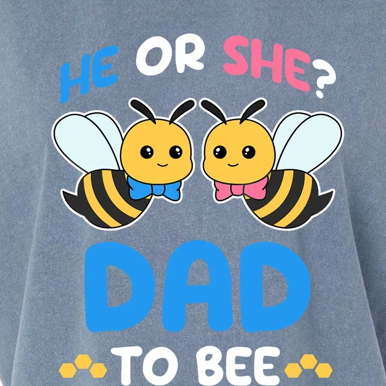 Gender Reveal Party He Or She Dad To Bee Expecting Fathers Garment-Dyed Women's Muscle Tee