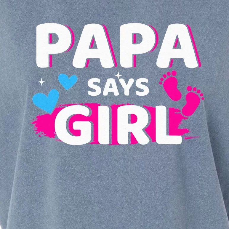 Gender reveal papa says matching family baby party Garment-Dyed Women's Muscle Tee