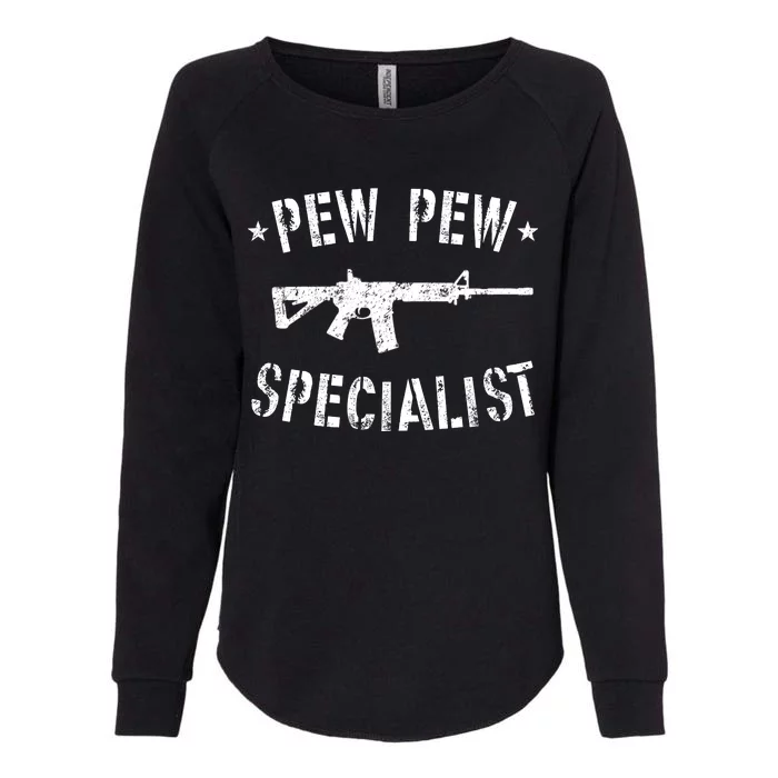 Gun Rifle Pew Pew Specialist Womens California Wash Sweatshirt