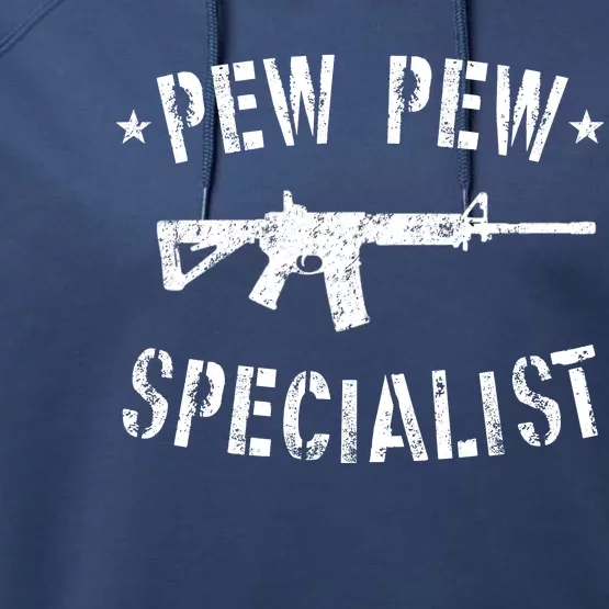 Gun Rifle Pew Pew Specialist Performance Fleece Hoodie