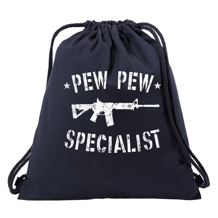 Gun Rifle Pew Pew Specialist Drawstring Bag