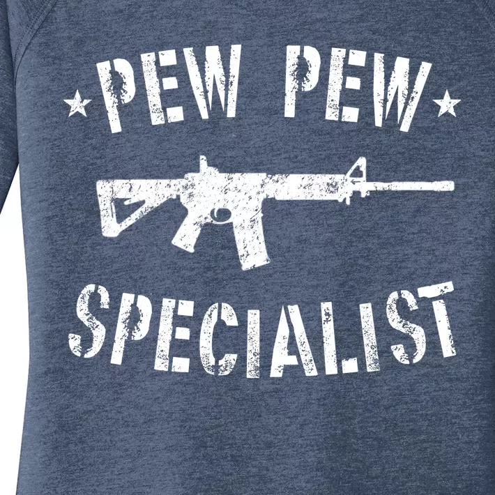 Gun Rifle Pew Pew Specialist Women's Perfect Tri Tunic Long Sleeve Shirt