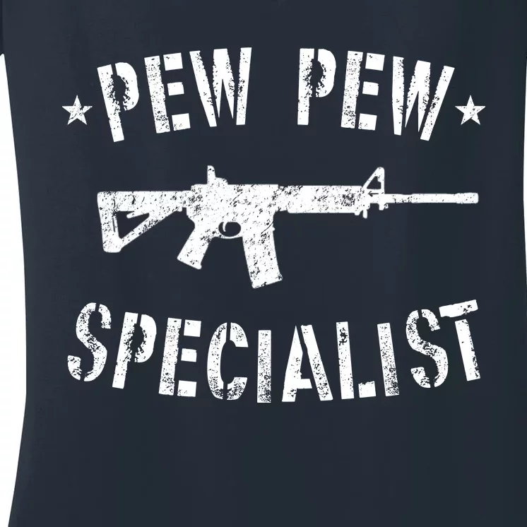 Gun Rifle Pew Pew Specialist Women's V-Neck T-Shirt