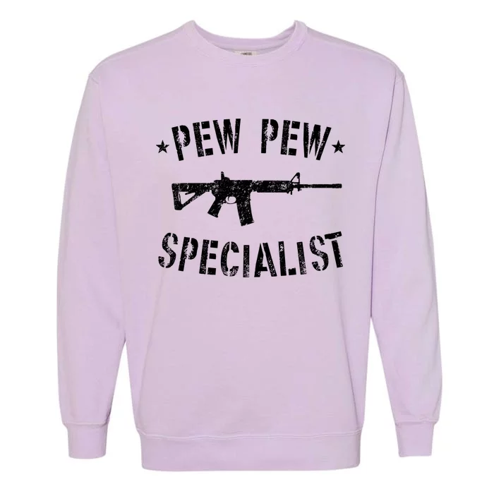 Gun Rifle Pew Pew Specialist Garment-Dyed Sweatshirt