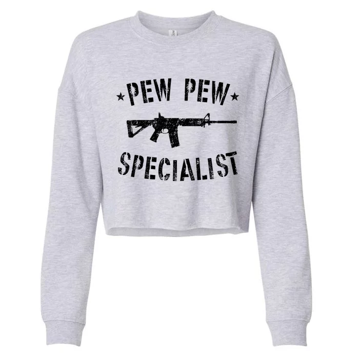 Gun Rifle Pew Pew Specialist Cropped Pullover Crew